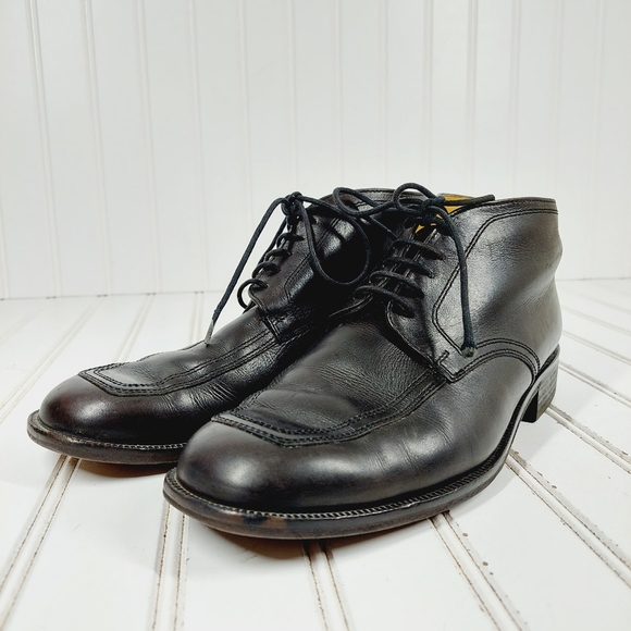 Bally Black Leather Lace Up Loafer Ankle Boots K162 main image 13